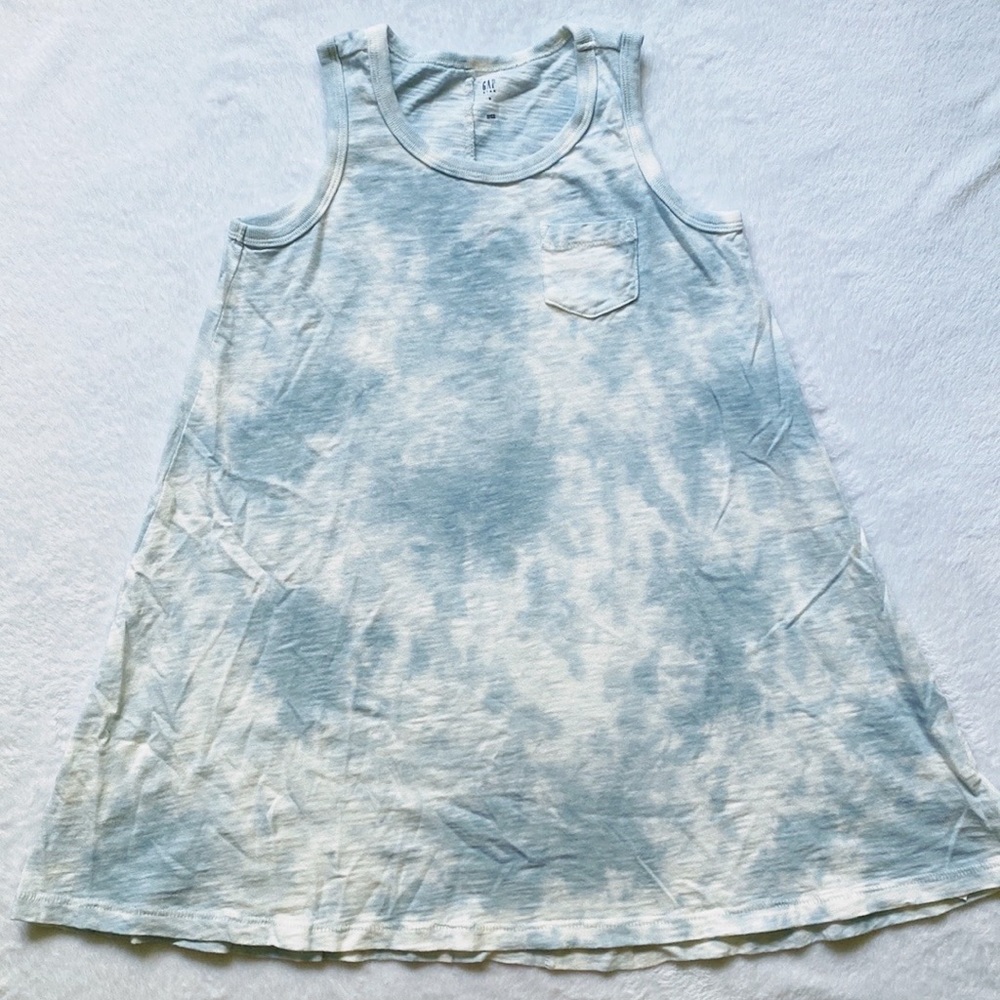 Blue Tie-Dye Tank Swing Dress